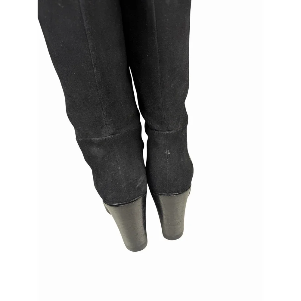 Michael Kors Clara Wedge Knee High Black Leather Boots Women's Size 9M